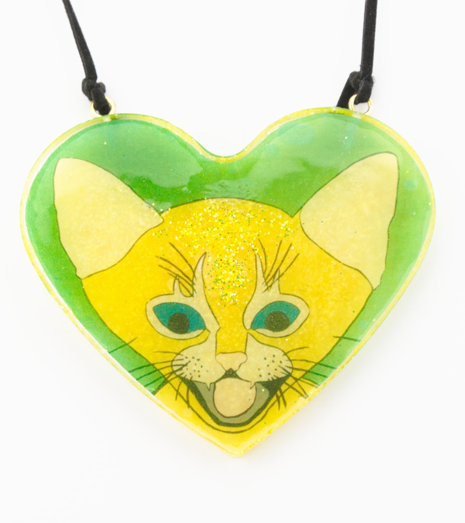 Animals - Yellow Cat - hanger | Sieraad - Belinda Brama