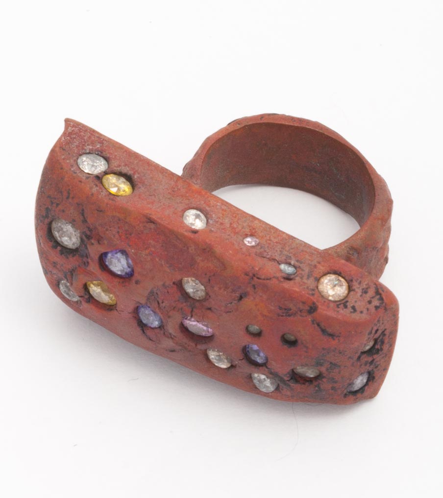 Brons met gekleurde zirkonias ring | Sieraad - Belinda Brama