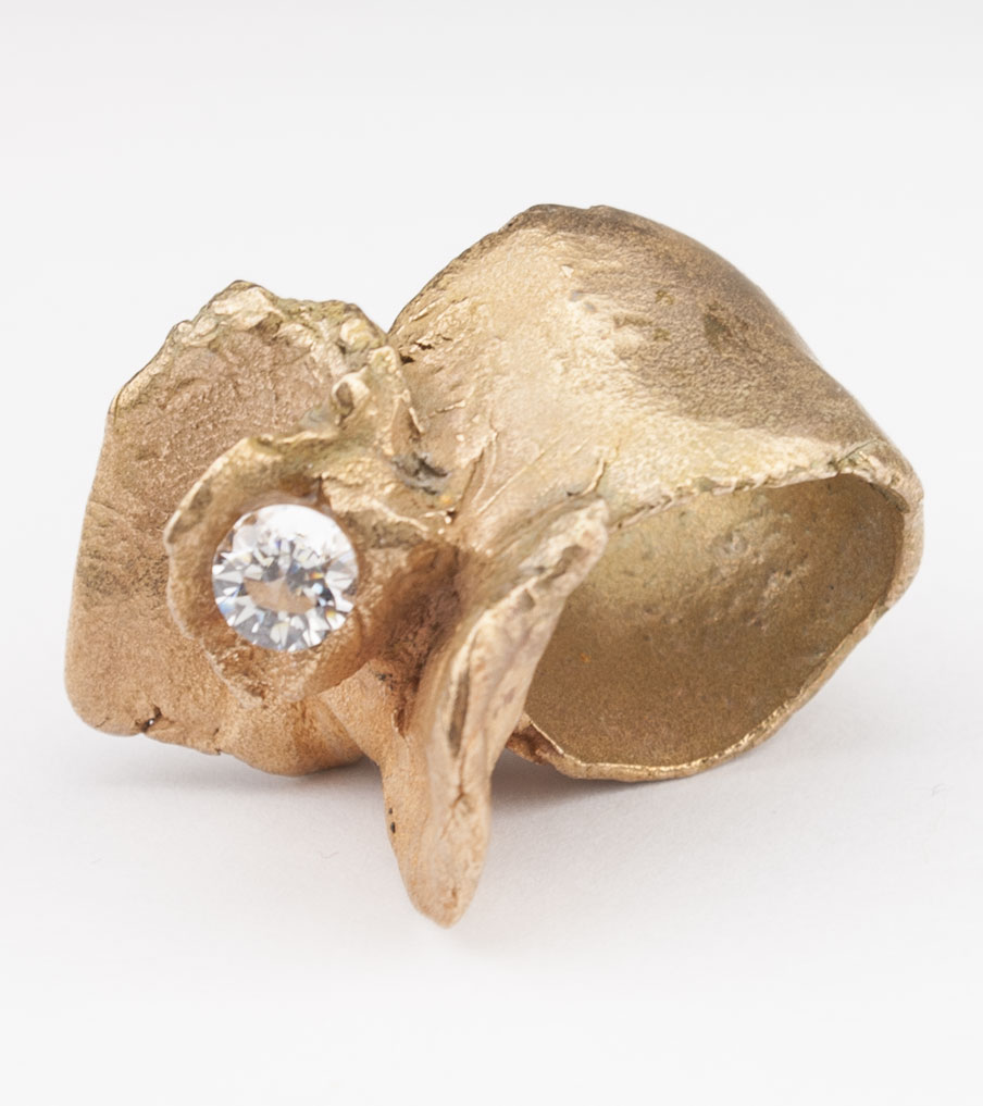 Bronze kristal - brons - ring | Sieraad - Belinda Brama
