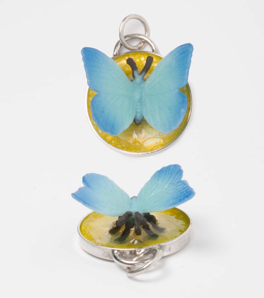Vlinder in geel - hanger | Sieraad - Belinda Brama